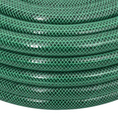 Garden Hose with Fitting Set Green 0.75" 100 m PVC
