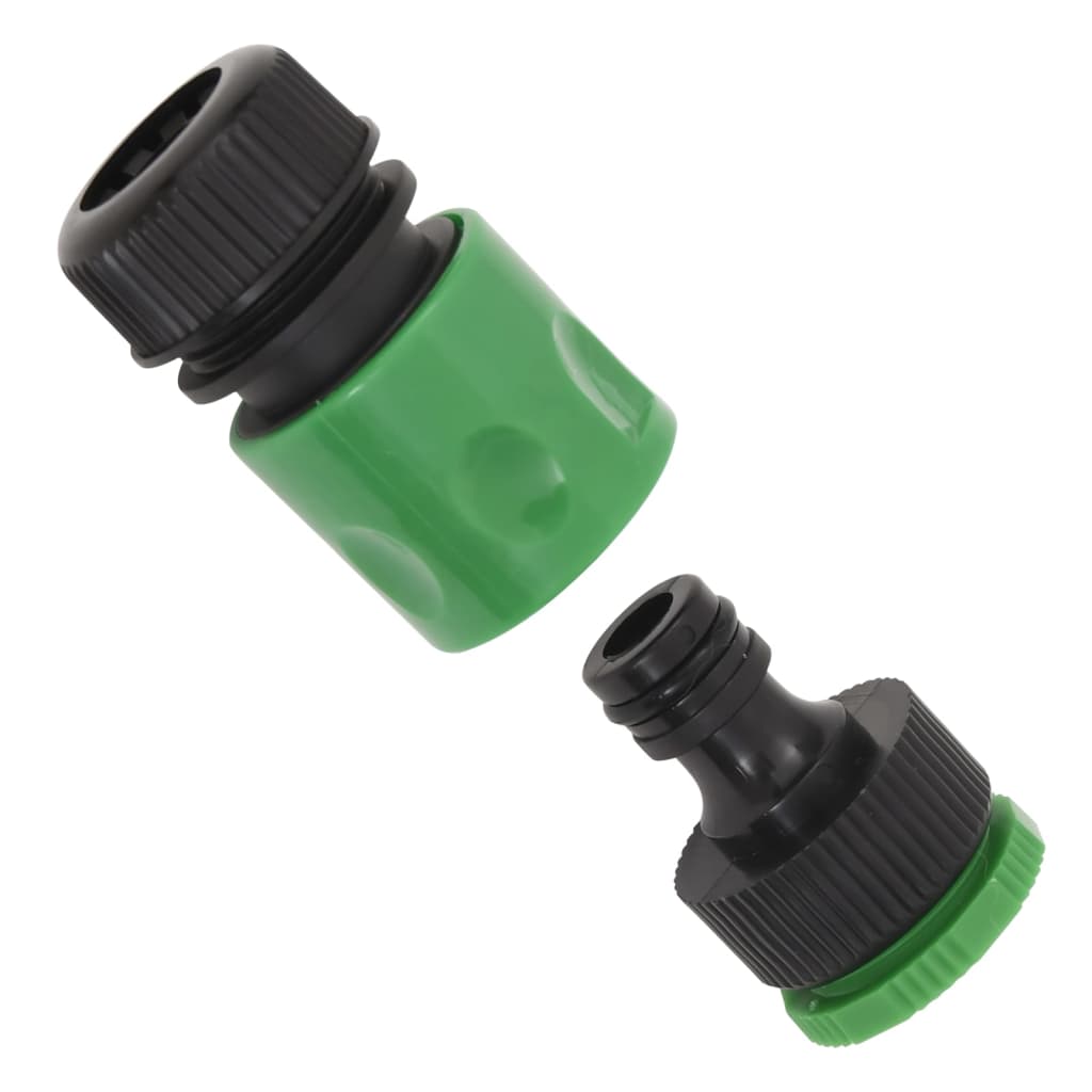Garden Hose with Fitting Set Green 0.75" 100 m PVC
