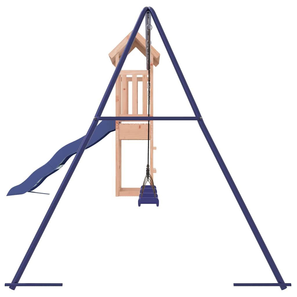 Outdoor Playset | Natural wood, Blue | Solid Douglas Fir wood | Large