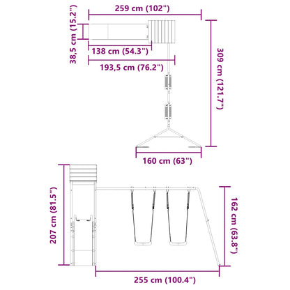 Outdoor Playset | Pine | Vacuum pressure treated pinewood | Large