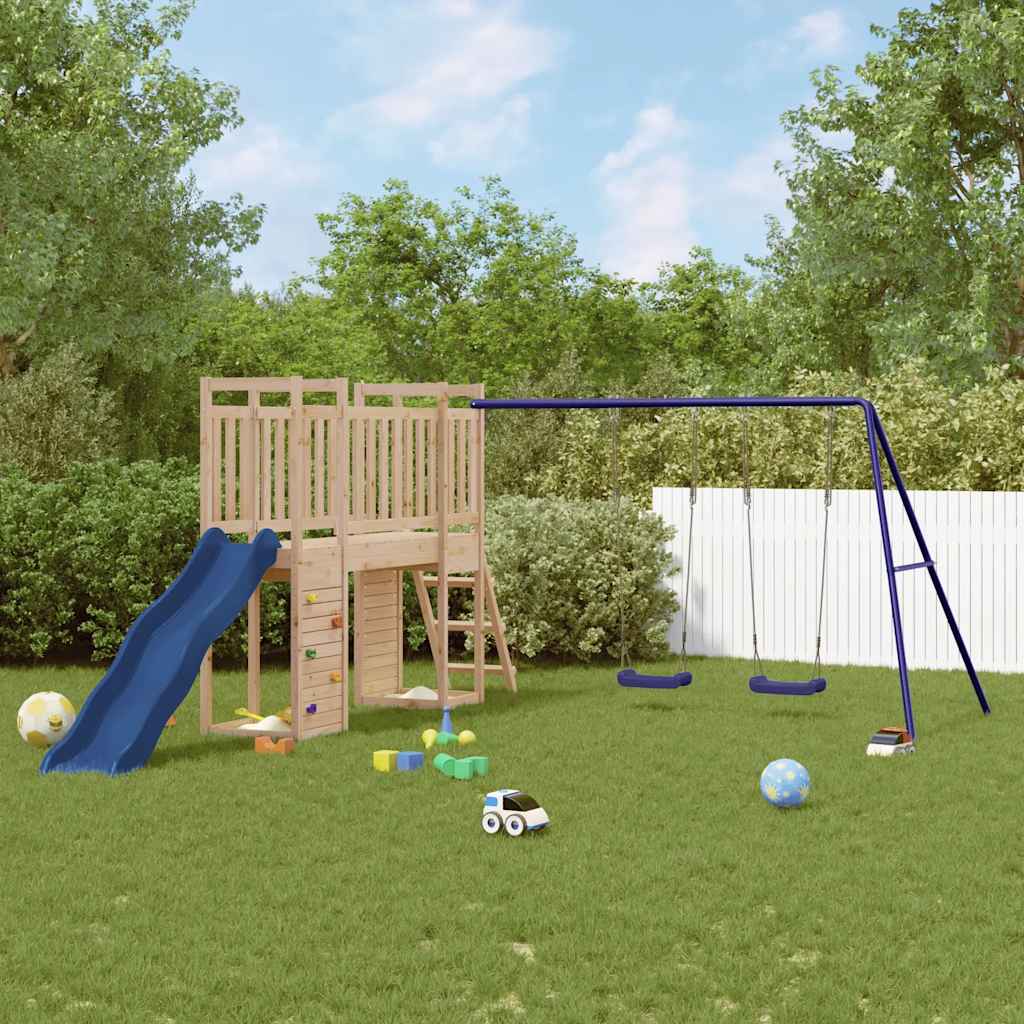 Outdoor Playset | Natural wood | Solid pine wood | Large | Playground Set