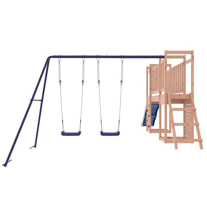 Outdoor Playset | Natural Wood/Blue | Solid douglas wood | Large