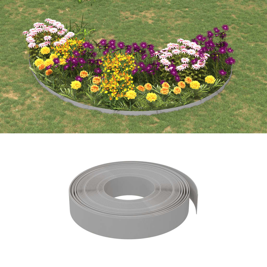 Garden Edgings 2 pcs Grey 10 m 10 cm Polyethylene