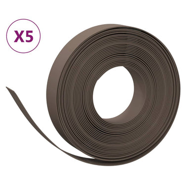 Garden Edgings 5 pcs Brown 10 m 10 cm Polyethylene