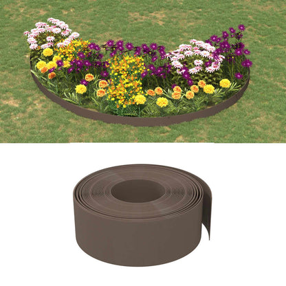 Garden Edgings 3 pcs Brown 10 m 20 cm Polyethylene