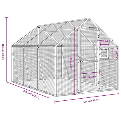 Aviary Anthracite 1.79x3x1.85 m Aluminium
