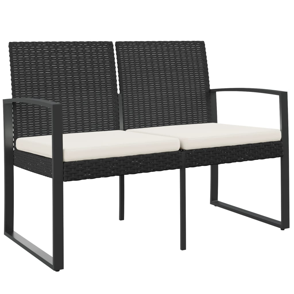 2-seater Garden Bench Black and anthracite