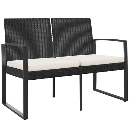 2-seater Garden Bench Black and anthracite