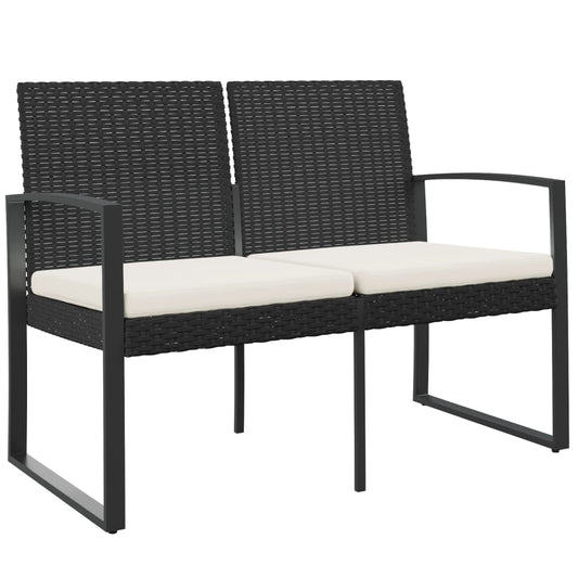 2-seater Garden Bench Black and anthracite