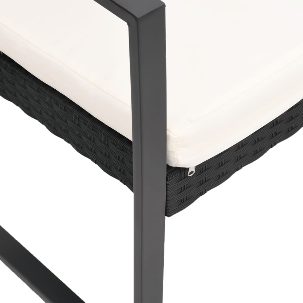 2-seater Garden Bench Black and anthracite