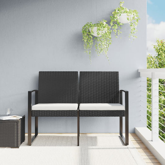 2-seater Garden Bench Black and anthracite