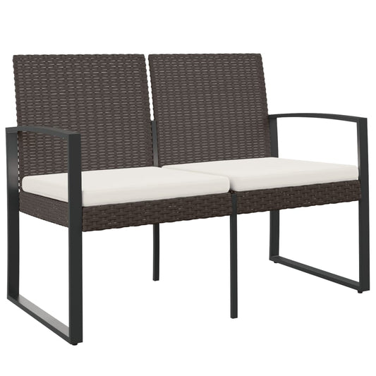 2-seater Garden Bench Brown and Anthracite