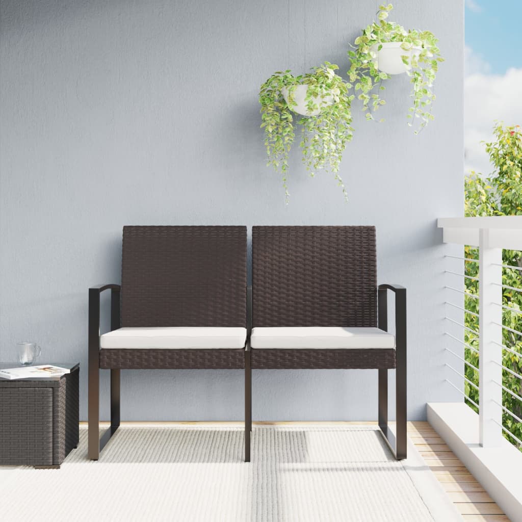2-seater Garden Bench Brown and Anthracite