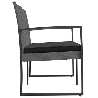 2-seater Garden Bench Dark Grey Polypropylene with rattan effect