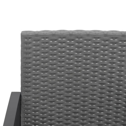 2-seater Garden Bench Dark Grey Polypropylene with rattan effect