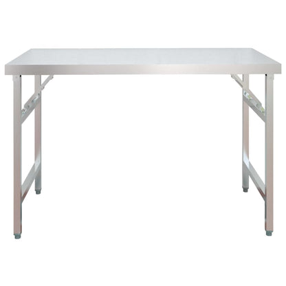 Kitchen Work Table with Overshelf 120x60x145 cm Stainless Steel