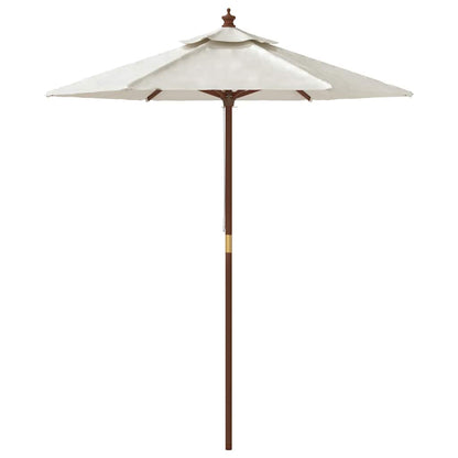 Garden Parasol with Wooden Pole Sand 196x231 cm