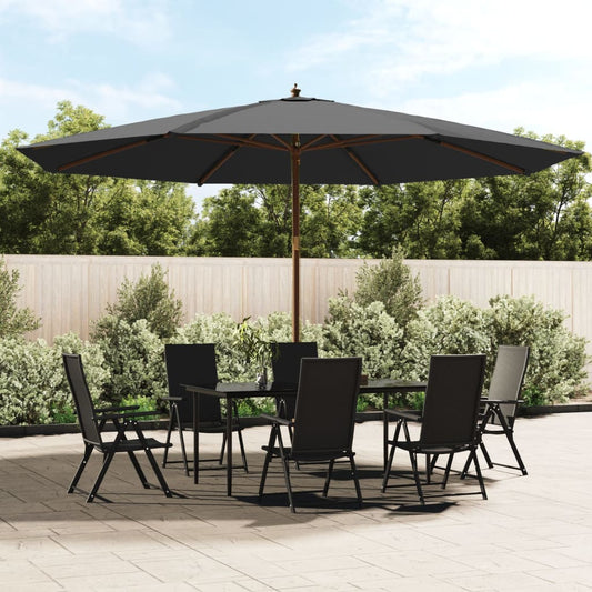 Garden Parasol with Wooden Pole Anthracite 400x273 cm