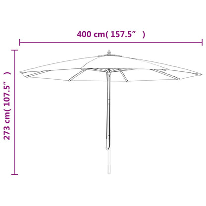 Garden Parasol with Wooden Pole Terracotta 400x273 cm