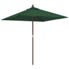 Garden Parasol with Wooden Pole Green 198x198x231 cm