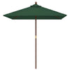 Garden Parasol with Wooden Pole Green 198x198x231 cm