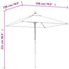 Garden Parasol with Wooden Pole Green 198x198x231 cm
