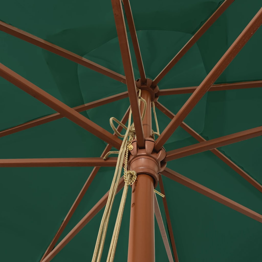 Garden Parasol | Green | Polyester Fabric | Large