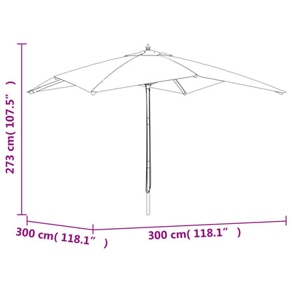 Garden Parasol | Green | Polyester Fabric | Large