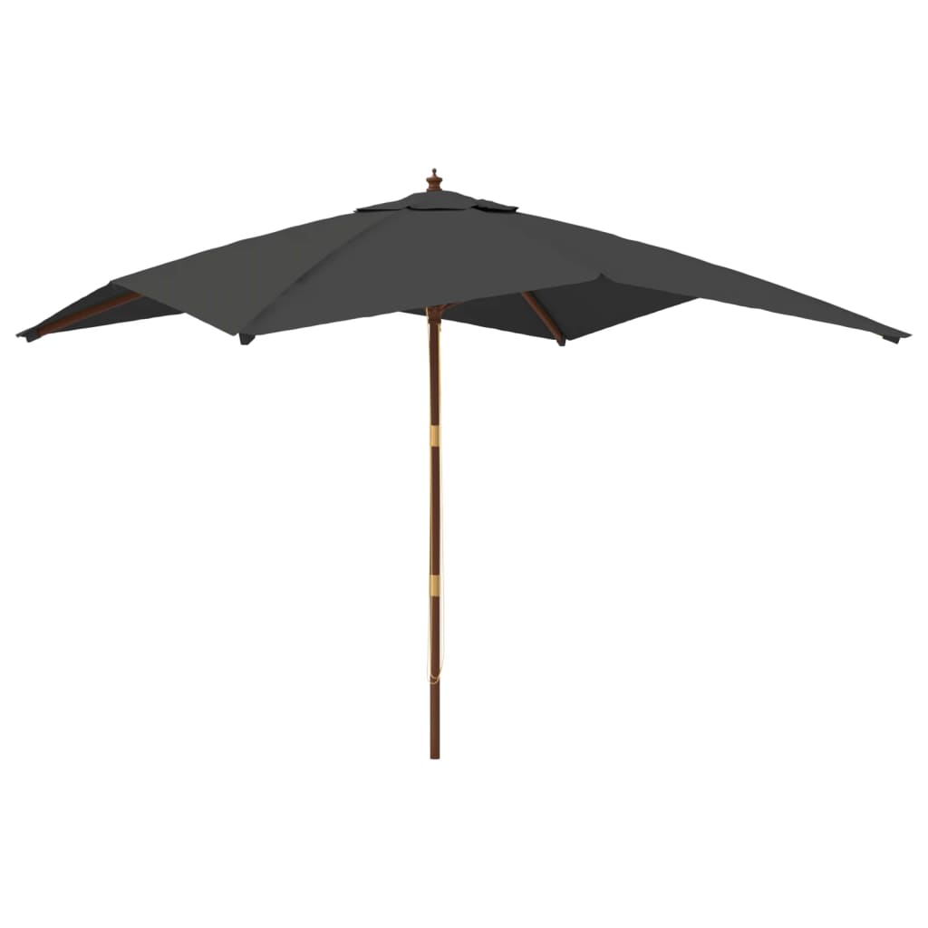 Garden Parasol | Anthracite | Polyester, Solid hardwood, Laminated bamboo