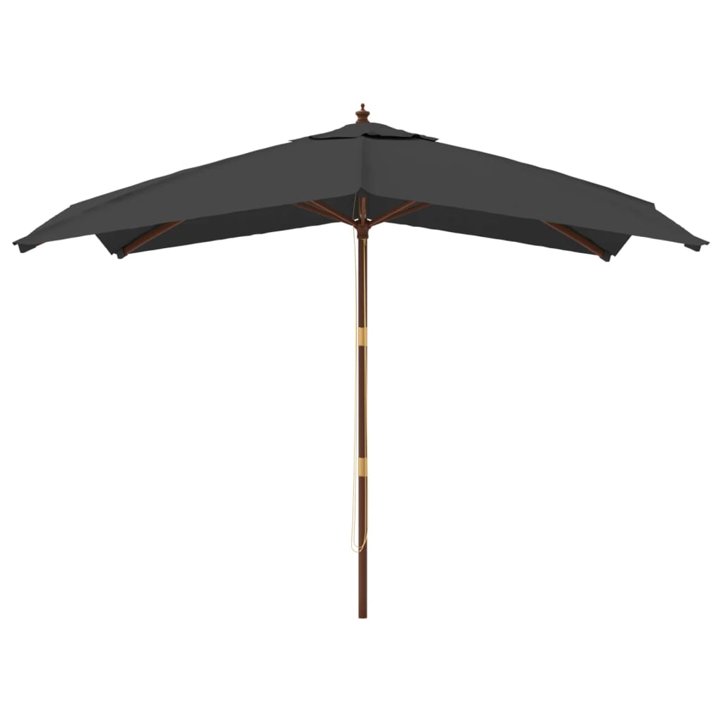Garden Parasol | Anthracite | Polyester, Solid hardwood, Laminated bamboo