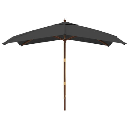 Garden Parasol | Anthracite | Polyester, Solid hardwood, Laminated bamboo