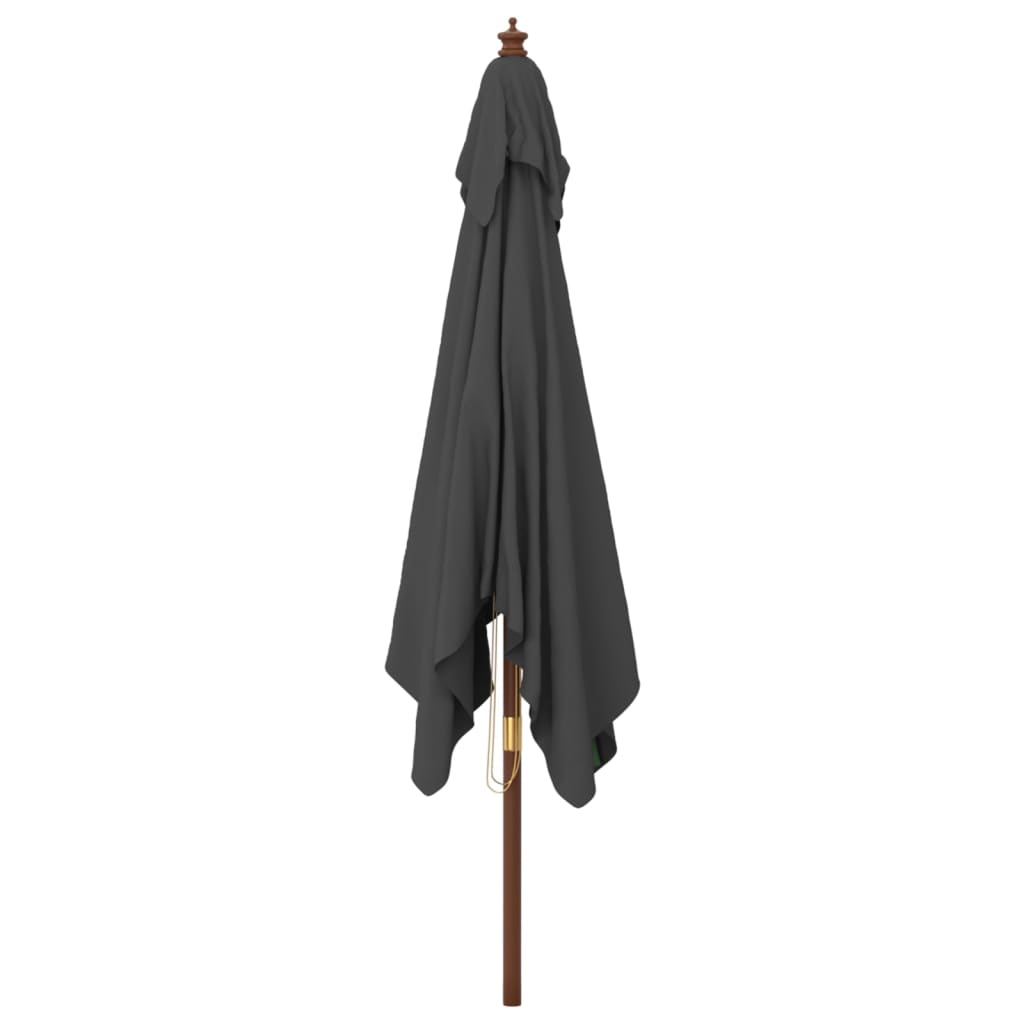 Garden Parasol | Anthracite | Polyester, Solid hardwood, Laminated bamboo