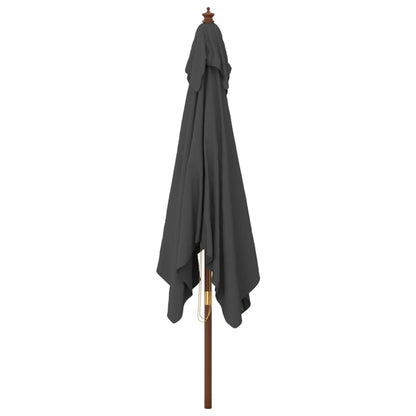 Garden Parasol | Anthracite | Polyester, Solid hardwood, Laminated bamboo