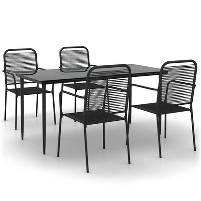 Garden Dining Set | Black | Cotton Rope | Medium | Stackable | Dining Set