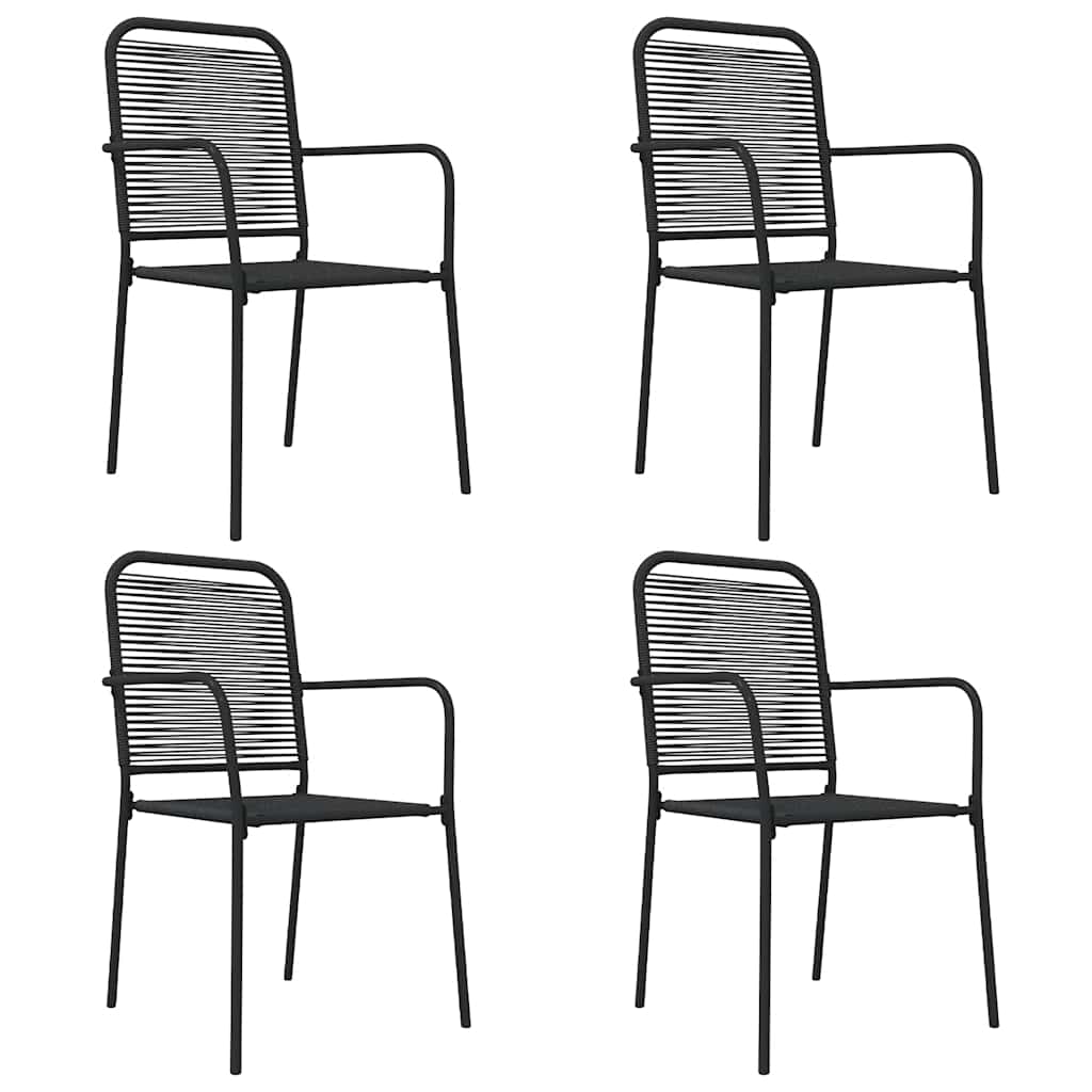Garden Dining Set | Black | Cotton Rope | Medium | Stackable | Dining Set