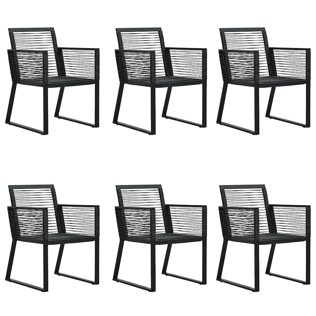 Garden Dining Set | Black | PVC Rattan | 7 Piece Set |  Durable
