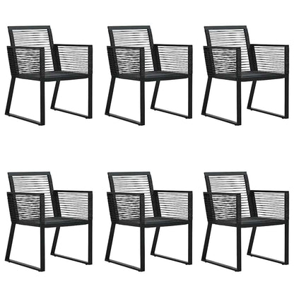 Garden Dining Set | Black | PVC Rattan | 7 Piece Set |  Durable