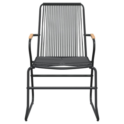 7 Piece Garden Dining Set Black PVC Rattan