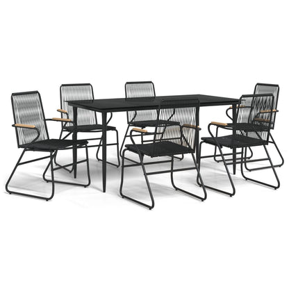 Garden Dining Set | Black | Powder-coated steel | Large |  Durable