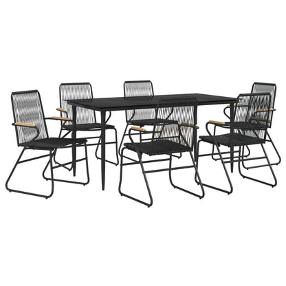 Garden Dining Set | Black | Powder-coated steel | Large |  Durable