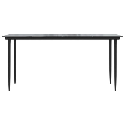 Garden Dining Set | Black | Powder-coated steel | Large |  Durable