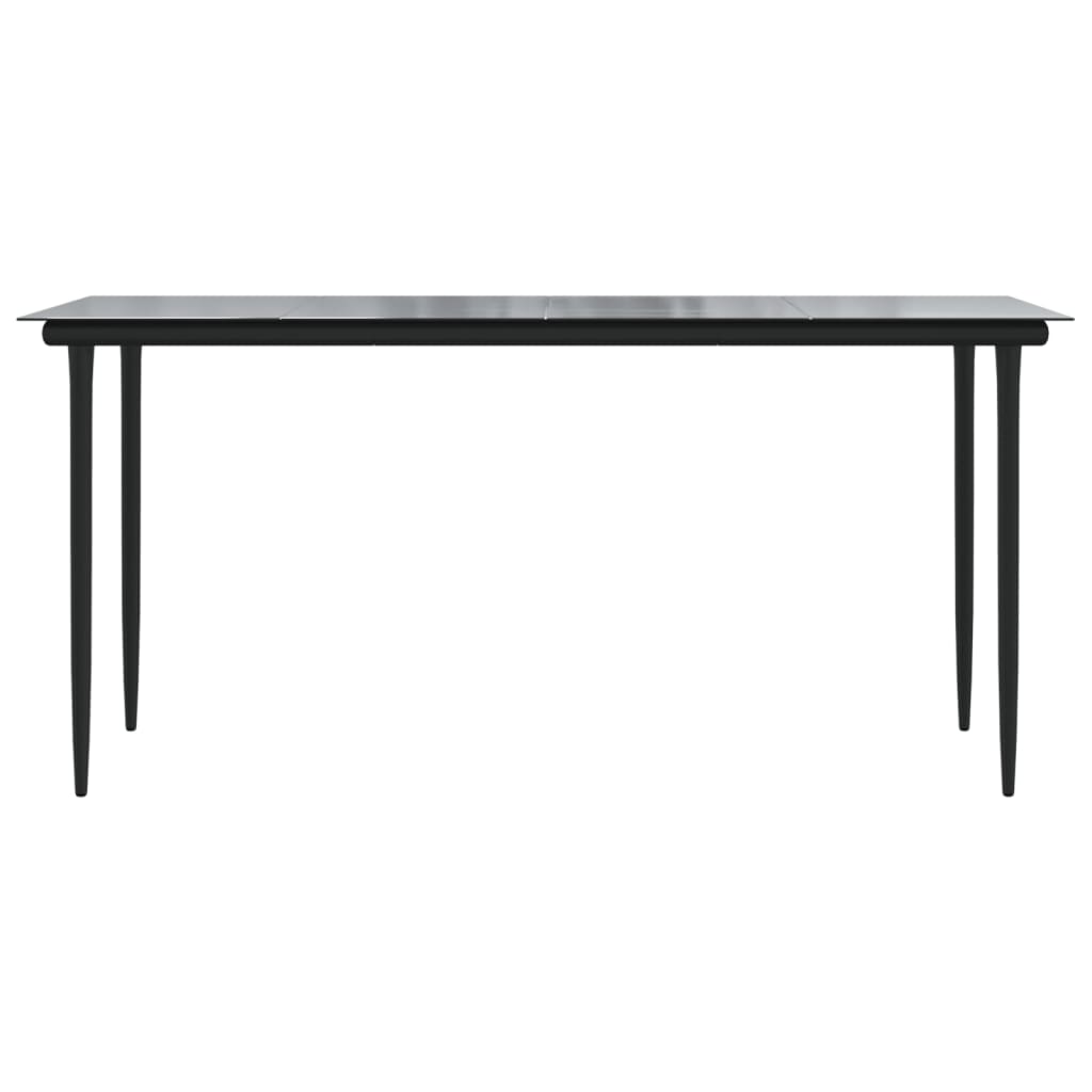 Garden Dining Set | Black | Powder-coated steel | Large |  Durable