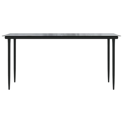 Garden Dining Set | Black | Powder-coated steel | Large |  Durable