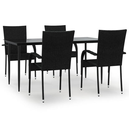 Garden Dining Set | Black | Poly Rattan | Standard | Foldable