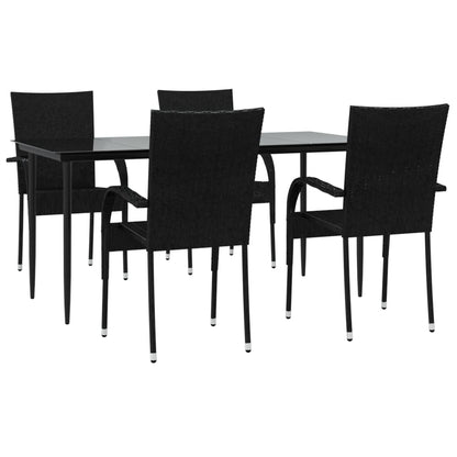 Garden Dining Set | Black | Poly Rattan | Standard | Foldable