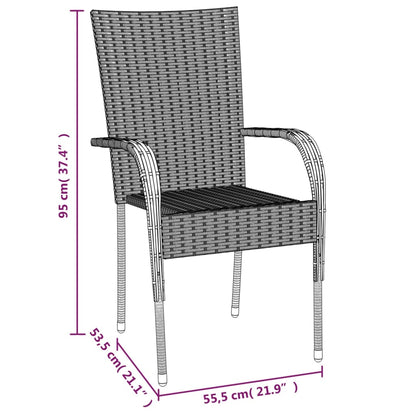 Garden Dining Set | Black | Poly Rattan | Standard | Foldable