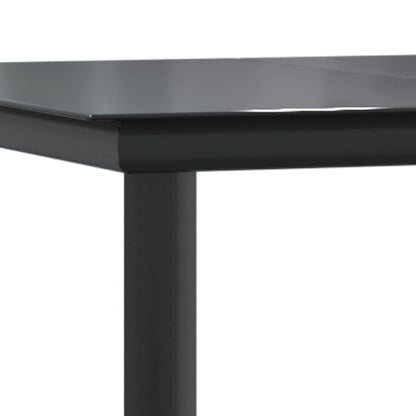 5 Piece Patio Dining Set with Cushions Black