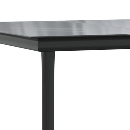 5 Piece Patio Dining Set with Cushions Black