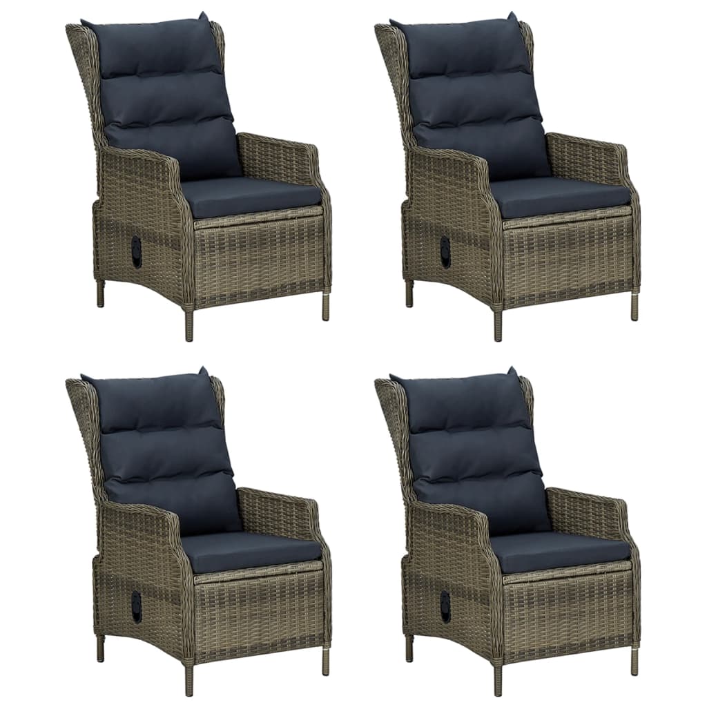 5 Piece Patio Dining Set Brown Poly Rattan