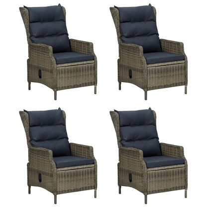 5 Piece Patio Dining Set Brown Poly Rattan